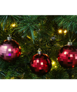 Alternative view of Christmas Concepts® Pack of 5-60mm Mirror Disco Baubles - Christmas Tree Decorations (Red)