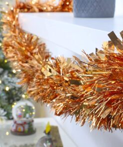 Alternative view of Christmas Concepts® 4m Metre Chunky/Fine Christmas Tinsel - Christmas Decoration Tinsel (Copper)