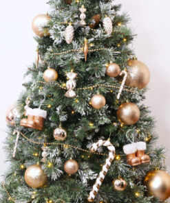 Alternative view of Christmas Concepts® Pack of 10-60mm Christmas Tree Baubles - Shiny, Matte & Glitter Decorated Baubles (Champagne Gold)