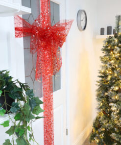 Alternative view of Christmas Concepts® Red Hearts Christmas Fabric Door Bow Decoration - Make Your Own Fabric Bow