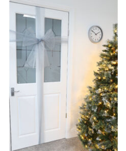 Christmas Concepts® Silver Christmas Fabric Door Bow Decoration - Make Your Own Fabric Bow