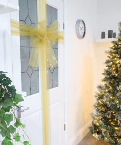 Alternative view of Christmas Concepts® Gold Wedding Fabric Door Bow Decoration + 30cm Silver & Gold Sequin Bow - Make Your Own Fabric Bow