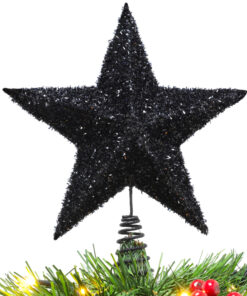 Christmas Concepts® 28cm Sparkly Tree Top Star - Luxury Christmas Decorations (Black)