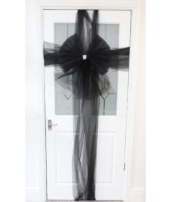 Christmas Concepts® DIY Decorative Door Bow With Diamante Decoration - Wedding/Parties/Christmas (Black)