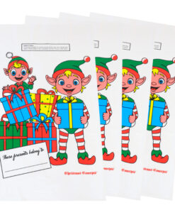 Christmas Concepts® Pack Of 4-75cm Plastic Giant Santa Sacks - Christmas Stockings (Elf)
