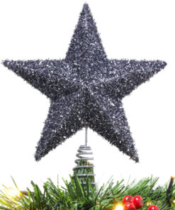 Christmas Concepts® 28cm Sparkly Tree Top Star - Luxury Christmas Decorations (Graphite)
