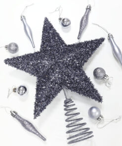 Alternative view of Christmas Concepts® 28cm Sparkly Tree Top Star - Luxury Christmas Decorations (Graphite)