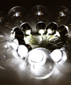 Christmas Concepts® 10 White Battery Operated LED Lights with Shades - Christmas String Lights - Party Lights - Decorative Lighting (Clear Bulb Shades)