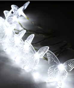 Christmas Concepts® 10 White Battery Operated LED Lights with Shades - Christmas String Lights - Party Lights - Decorative Lighting (Butterfly Shades)