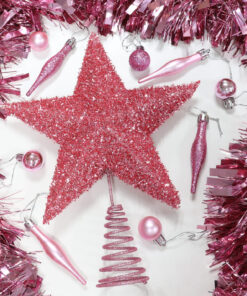 Alternative view of Christmas Concepts® 28cm Sparkly Tree Top Star - Luxury Christmas Decorations (Baby Pink)