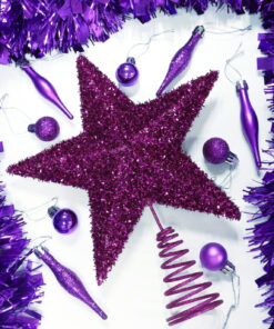 Alternative view of Christmas Concepts® 28cm Sparkly Tree Top Star - Luxury Christmas Decorations (Purple)