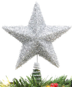 Christmas Concepts® 28cm Sparkly Tree Top Star - Luxury Christmas Decorations (Silver)