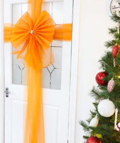 Alternative view of Christmas Concepts® DIY Decorative Door Bow With Diamante Decoration - Wedding/Parties/Christmas (Orange)