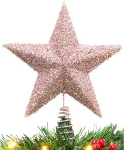 Christmas Concepts® 28cm Sparkly Tree Top Star - Luxury Christmas Decorations (Rose Gold)