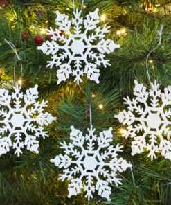Alternative view of Christmas Concepts® Pack of 12-10cm Glitter Snowflake Hanging Decorations - Christmas Decorations (Iridescent)