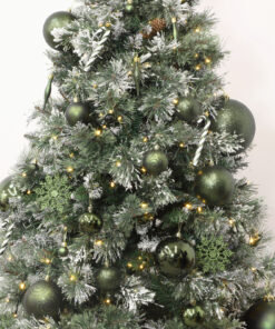 Alternative view of Christmas Concepts® Pack of 10-60mm Christmas Tree Baubles - Shiny, Matte & Glitter Decorated Baubles (Forrest Green)