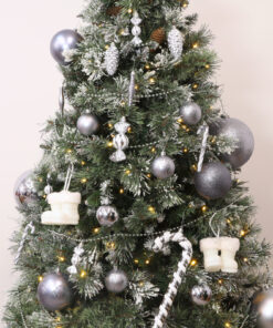 Alternative view of Christmas Concepts® Pack of 10-60mm Christmas Tree Baubles - Shiny, Matte & Glitter Decorated Baubles (Graphite Grey)