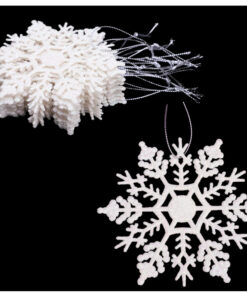 Christmas Concepts® Pack of 12-10cm Glitter Snowflake Hanging Decorations - Christmas Decorations (Iridescent)