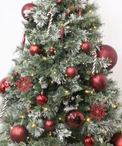 Alternative view of Christmas Concepts® Pack of 10-60mm Christmas Tree Baubles - Shiny, Matte & Glitter Decorated Baubles (Rioja Red)