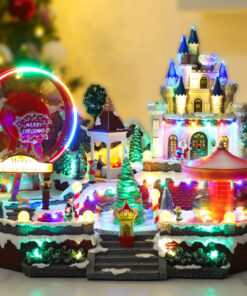 Alternative view of Christmas Concepts® 60cm (2ft) Giant Musical LED Animated Theme Park – Christmas Village – Plays 8 Christmas Melodies