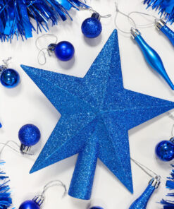 Alternative view of Christmas Concepts® 20cm Glitter Tree Top Star Decoration – Christmas Tree Topper (Royal Blue)
