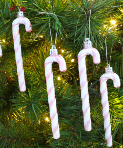 Alternative view of Christmas Concepts® Pack Of 6-13cm Glitter Candy Cane Christmas Tree Decorations (Baby Pink & White)