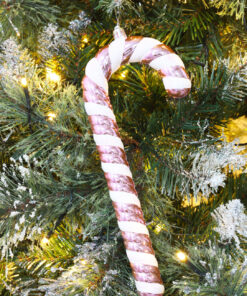 Alternative view of Christmas Concepts® Pack of 3–250mm Extra Large Candy Cane Baubles – Shiny & Glitter Decorated – Christmas Decorations (Baby Pink)