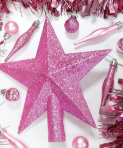 Alternative view of Christmas Concepts® 20cm Glitter Tree Top Star Decoration – Christmas Tree Topper (Baby Pink)