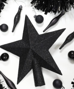 Alternative view of Christmas Concepts® 20cm Glitter Tree Top Star Decoration – Christmas Tree Topper (Black)
