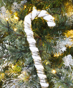 Alternative view of Christmas Concepts® Pack of 3–250mm Extra Large Candy Cane Baubles – Shiny & Glitter Decorated – Christmas Decorations (Champagne)