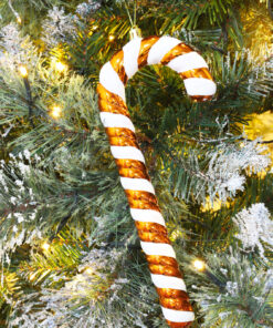 Alternative view of Christmas Concepts® Pack of 3–250mm Extra Large Candy Cane Baubles – Shiny & Glitter Decorated – Christmas Decorations (Copper)