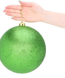 Alternative view of Christmas Concepts® Pack Of 2-200mm Baubles - Shiny & Glitter Design - Giant Christmas Baubles (Emerald Green)