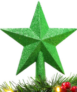 Christmas Concepts® 20cm Glitter Tree Top Star Decoration – Christmas Tree Topper (Emerald Green)