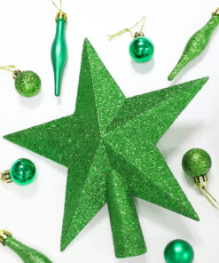 Alternative view of Christmas Concepts® 20cm Glitter Tree Top Star Decoration – Christmas Tree Topper (Emerald Green)
