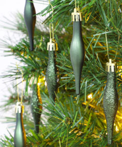 Alternative view of Christmas Concepts® Pack Of 15-8.5cm Droplet Baubles - Matte & Glitter Design - Christmas Baubles (Forrest Green)