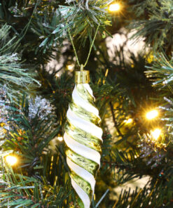 Alternative view of Christmas Concepts® Pack of 6-110mm Large Spiral Shaped Baubles - Shiny & Glitter Decorated - Christmas Tree Decorations (Gold)