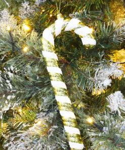 Alternative view of Christmas Concepts® Pack of 3–250mm Extra Large Candy Cane Baubles – Shiny & Glitter Decorated – Christmas Decorations (Gold)