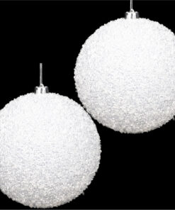 Christmas Concepts® Pack Of 2-200mm Baubles - Shiny & Glitter Design - Giant Christmas Baubles (Iridescent Sparkle)