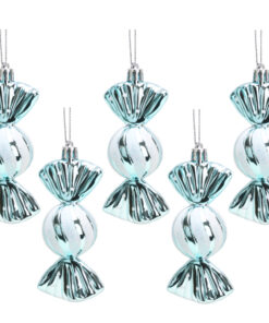 Christmas Concepts® Pack of 5-110mm Large Sweet Shaped Baubles - Shiny & Glitter Decorated - Christmas Baubles (Ice Blue)