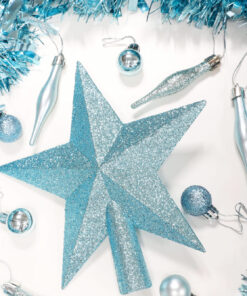 Alternative view of Christmas Concepts® 20cm Glitter Tree Top Star Decoration – Christmas Tree Topper (Ice Blue)