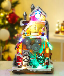 Alternative view of Christmas Concepts® 30cm Animated Christmas Elf Workshop with Multi Coloured LED Lights and Music – Battery Operated – Christmas Village