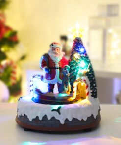 Alternative view of Christmas Concepts® 23cm Santa Scene with Rotating Train Ornament with LED Lights and Music –Battery Operated - Christmas Village