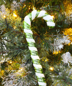 Alternative view of Christmas Concepts® Pack of 3–250mm Extra Large Candy Cane Baubles – Shiny & Glitter Decorated – Christmas Decorations (Lime Green)