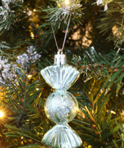 Alternative view of Christmas Concepts® Pack of 6–90mm Sweet Shaped Baubles – Shiny & Glitter Decorated – Christmas Tree Decorations (Mint Green)