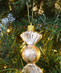 Alternative view of Christmas Concepts® Pack of 6–90mm Sweet Shaped Baubles – Shiny & Glitter Decorated – Christmas Tree Decorations (Rose Gold)