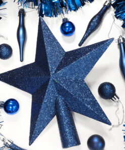 Alternative view of Christmas Concepts® 20cm Glitter Tree Top Star Decoration – Christmas Tree Topper (Midnight Blue)