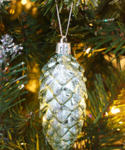 Alternative view of Christmas Concepts® Pack of 6-90mm Pine Cone Baubles – Shiny and Glitter Decorated – Luxury Christmas Decorations (Mint Green)