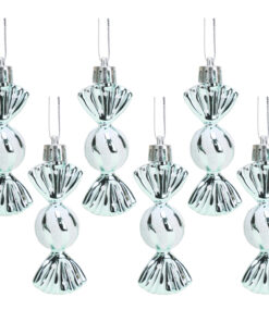 Christmas Concepts® Pack of 6-8cm Mini Sweet Shaped Baubles – Shiny & Glitter Decorated – Christmas Tree Decorations (Mint Green)