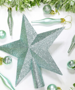 Alternative view of Christmas Concepts® 20cm Glitter Tree Top Star Decoration – Christmas Tree Topper (Mint Green)