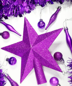 Alternative view of Christmas Concepts® 20cm Glitter Tree Top Star Decoration – Christmas Tree Topper (Purple)
